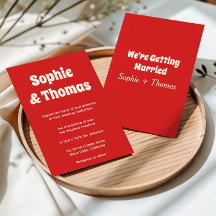 Mariage Minimaliste Moderne Rétro Rouge