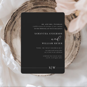 Invitation Mariage Minimaliste Noir & Blanc