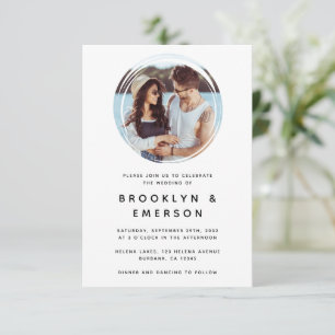 Invitation Mariage minimaliste photo circulaire