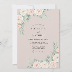 Invitation Mariage Minimaliste Romantique de Sable