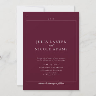 Invitation Mariage minimaliste simple brun ivoire classique