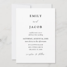 Mariage Minimaliste Simple Noir & Blanc