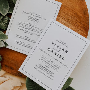 Invitation Mariage Minimaliste Tout En Un