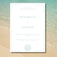 Mariage minimaliste typographie Aqua et coquille b