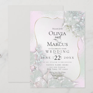 Invitation MARIAGE   Misty Pink Pearl Shimmer