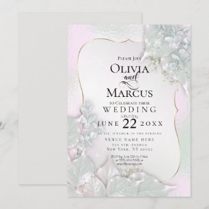 Invitation MARIAGE   Misty Pink Pearl Shimmer