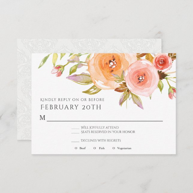 Invitation Mariage Modèle RSVP (Devant / Derrière)