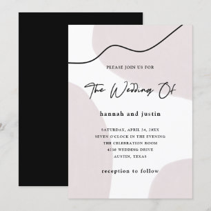 Invitation Mariage moderne abstrait chic d'aquarelle du