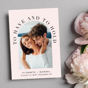 Invitation Mariage moderne Arch Photo rose