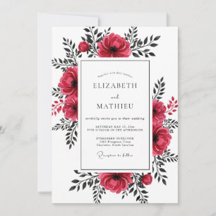 Invitation Mariage Moderne aux Framboises Maussades