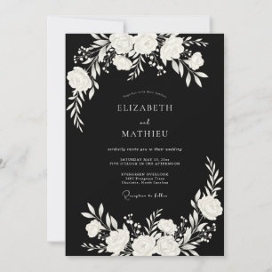 Invitation Mariage Moderne aux Traits Noirs