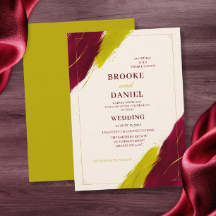 Invitation Mariage Moderne avec Coup de Pinceau en Bourgogne 