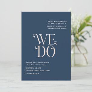 Invitation Mariage moderne Blaire Navy Blue