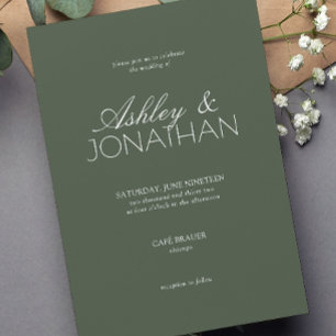 Invitation Mariage moderne centré sur la typographie