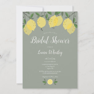 Invitation Mariage Moderne Citrons Sauge Verte