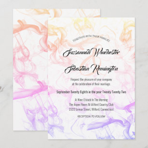 Invitation Mariage moderne coloré Rainbow Mist Modèle
