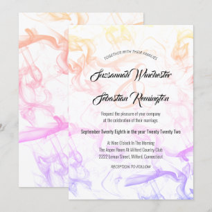 Invitation Mariage moderne coloré Rainbow Mist Modèle