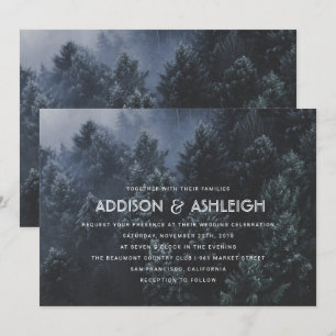 Invitation Mariage moderne de forêt de pin