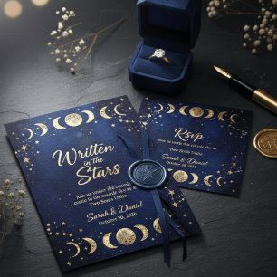 Invitation Mariage Moderne de la Marine Céleste et des Étoile
