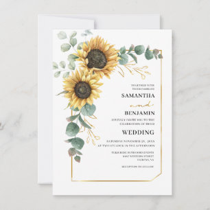 Invitation Mariage moderne de tournesol Eucalyptus