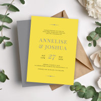 Mariage moderne de typographie gris-jaune