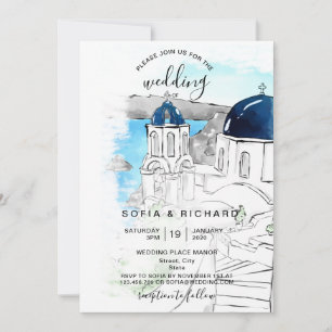 Invitation Mariage moderne Destination Greeek Island Skiathos