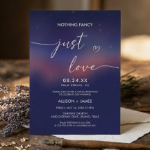 Mariage Moderne Écriture Fantaisiste Nuit Étoilée