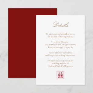 Invitation Mariage moderne élégant Double Happiness Détails