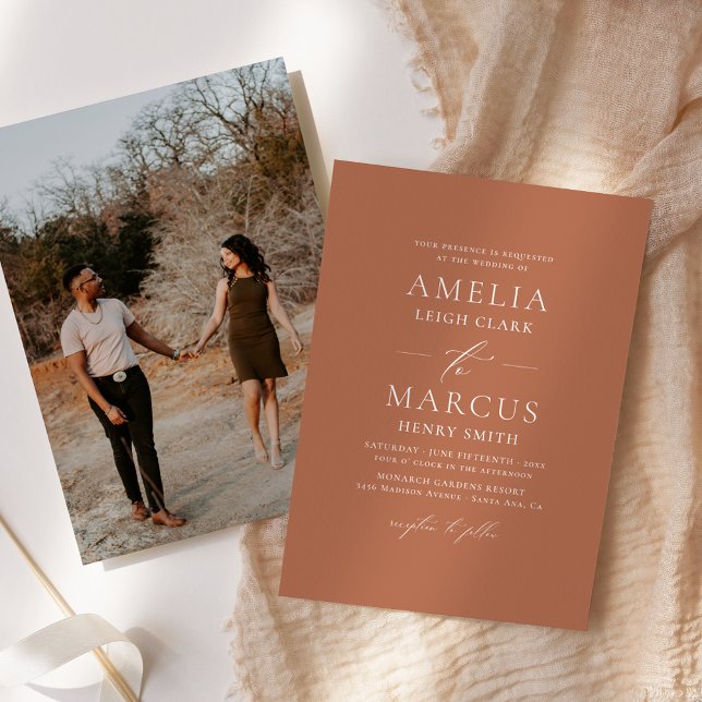 Invitation Mariage moderne élégant en argile de script (Créateur téléchargé)