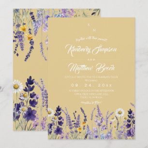 Invitation Mariage Moderne & Élégant Fleur Sauvage Rustique B