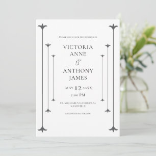 Invitation Mariage moderne élégant noir & blanc