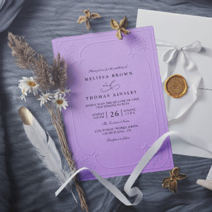Invitation Mariage Moderne Élégant Orné avec Embossage Vintag