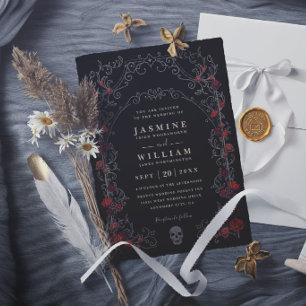 Invitation Mariage Moderne Élégant Romantique Porte Gothique 