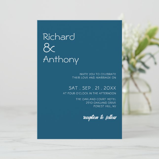 Invitation Mariage moderne et tendance (Debout devant)
