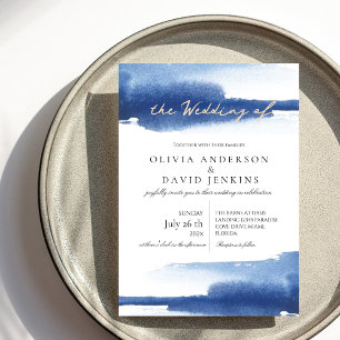 Invitation Mariage moderne été Blue Ocean Beach Mariage