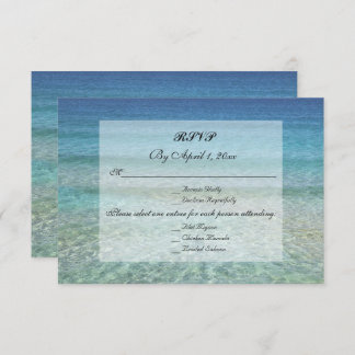 Invitation Mariage Moderne Fondu Tropical Plage Mer RSVP
