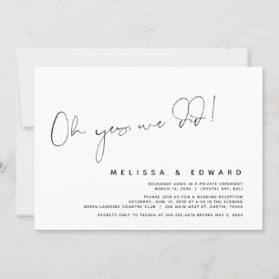 Invitation Mariage Moderne Fugace, Oh oui, nous l'avons fait