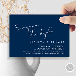 Invitation Mariage moderne, Fugue, Surprise, nous nous sommes