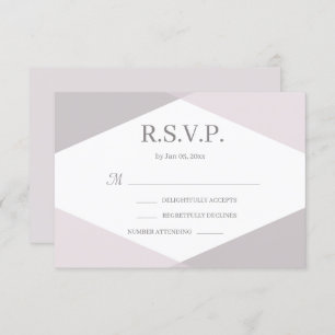 Invitation Mariage moderne géométrique rose blanc RSVP