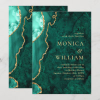 Mariage moderne Golden Green Marble Agate