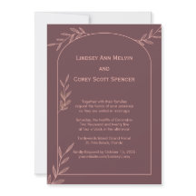 Mariage moderne Mauve et Pink Leaf