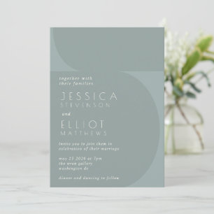Invitation Mariage Moderne Minimaliste Bloc de Couleur Sarcel