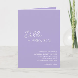 Invitation Mariage Moderne Minimaliste Code QR Lilas