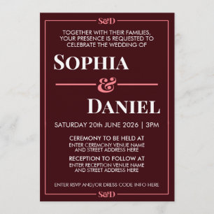 Invitation Mariage Moderne Minimaliste Modifiable