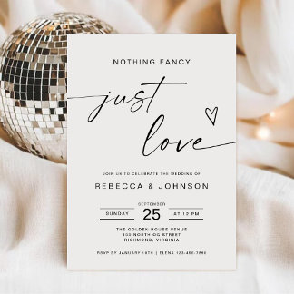 Invitation Mariage Moderne Minimaliste Rien de Fantaisiste Ju