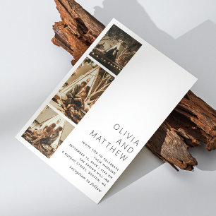 Invitation Mariage moderne minimaliste   Trois photos propres