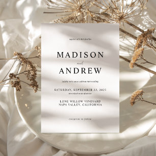 Invitation Mariage moderne noir et blanc élégant