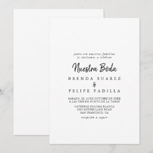 Invitation Mariage moderne Nuestra Boda