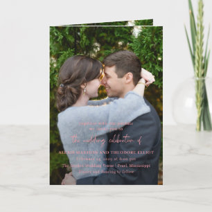 Invitation Mariage Moderne Photo Rose Chic