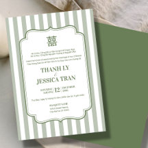 Mariage moderne rayé bilingue vietnamien